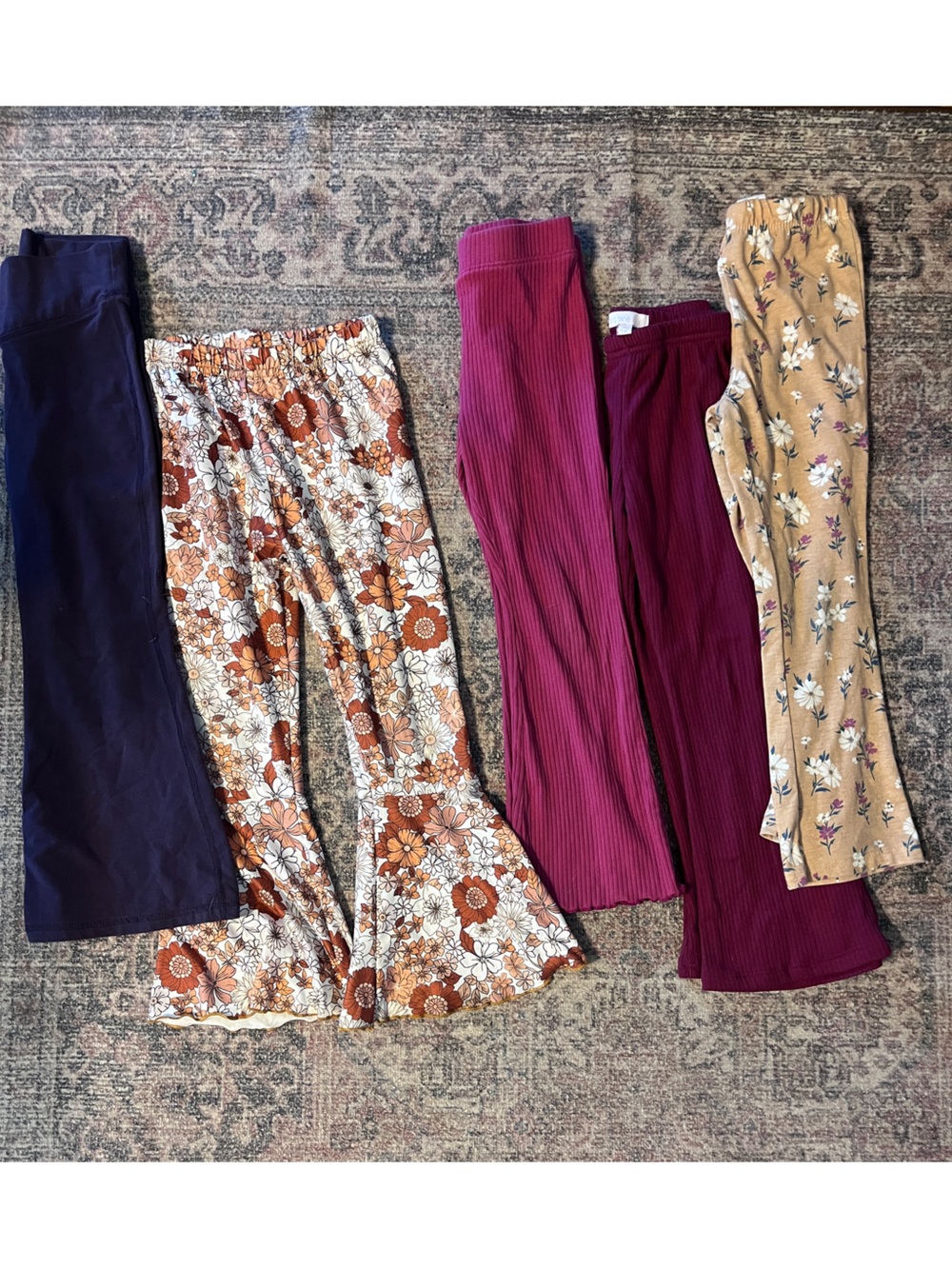 Girls 5 Cotton Yoga Pants bundle for school wear. 5 pairs! Like new.